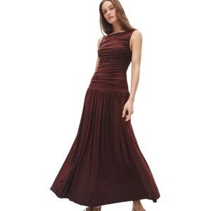 Summer Away Patmos brown ruched Dress Size Large